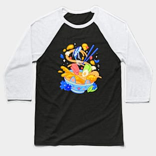 Kawaii Happy Ramen Bowl Baseball T-Shirt